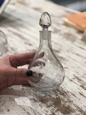 vintage floral glass bottle