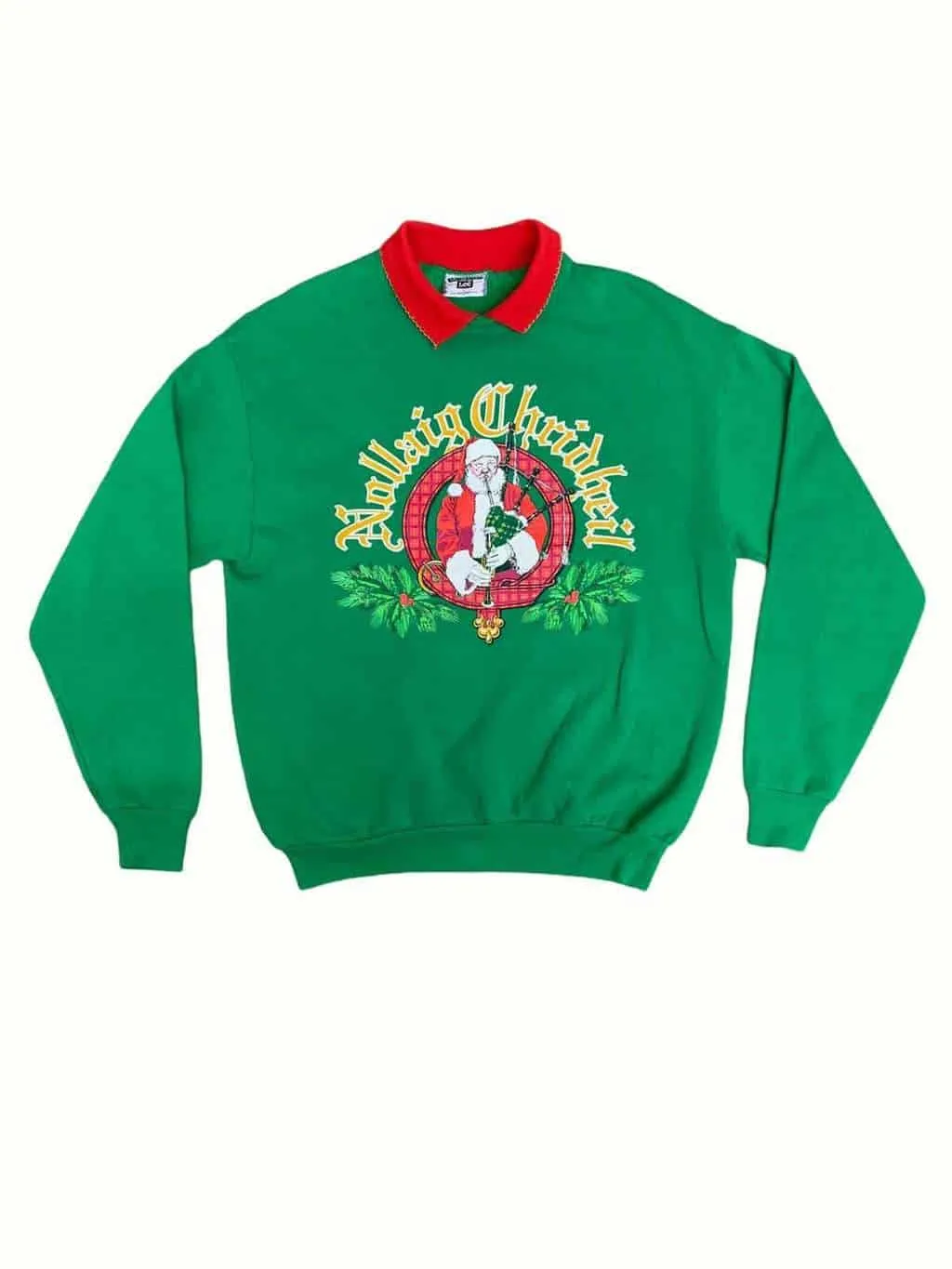 Vintage Lee Christmas Sweatshirt Santa Sweater Green – XL